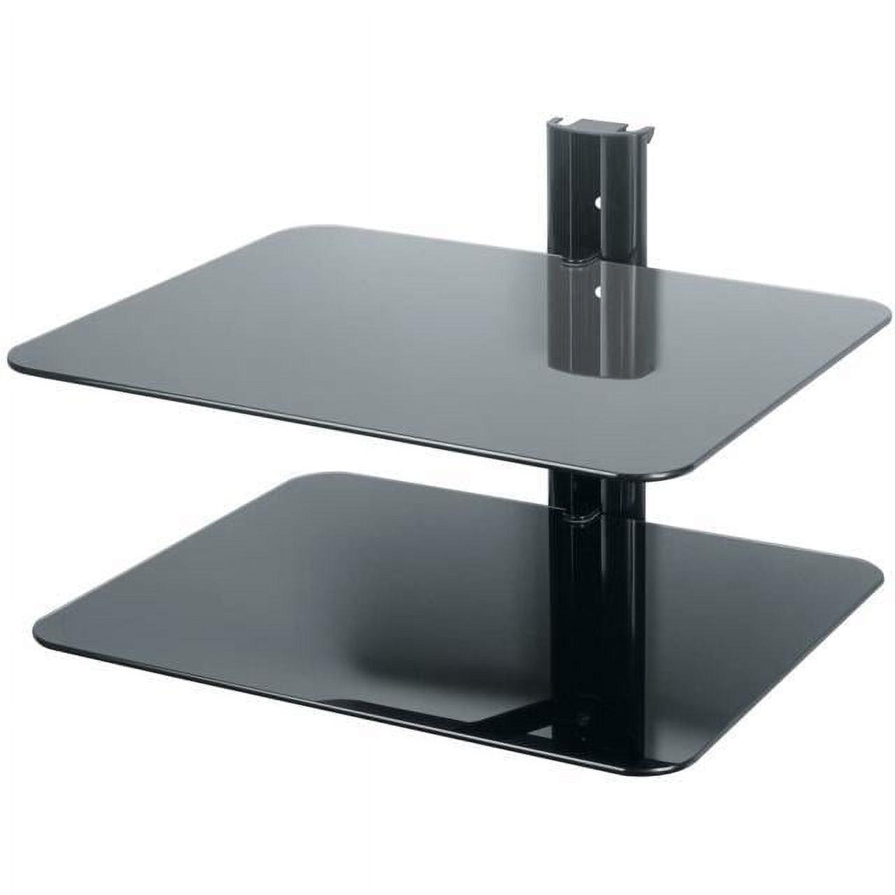 Black Tempered Glass 2-Shelf Wall Mount AV Kit