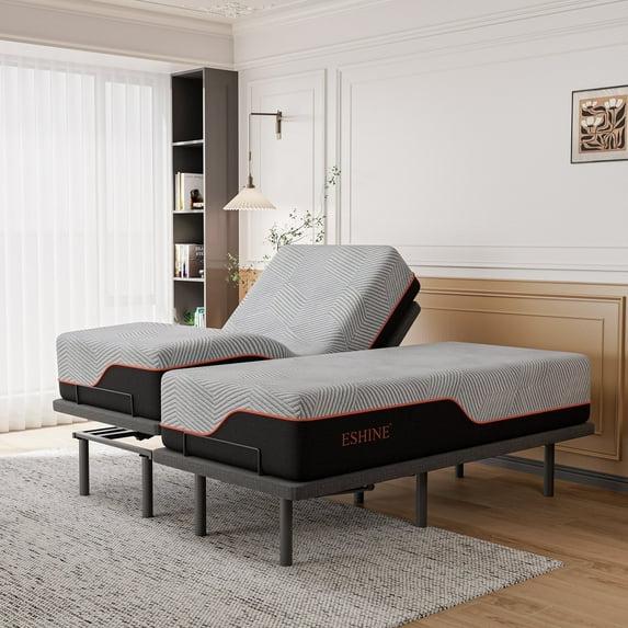 E3100 Zero Gravity Adjustable Bed, Massage, Wireless Remote & App Control, 14'' Ultra-Plush Black Mattress Included