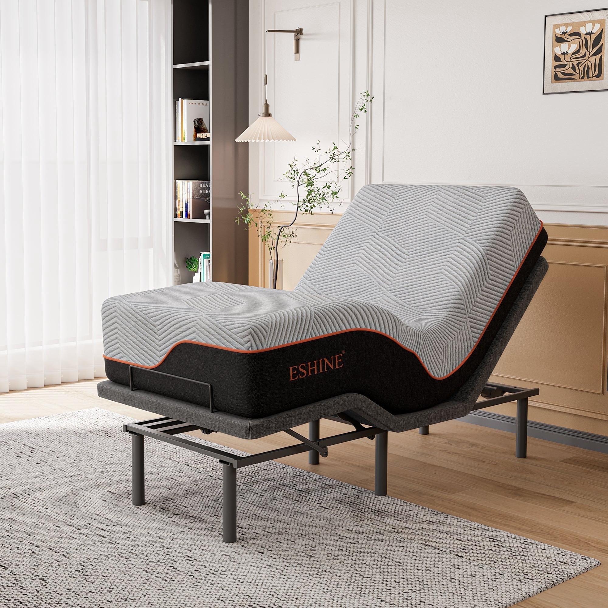 E3100 Zero Gravity Adjustable Bed, Massage, Wireless Remote & App Control, 14'' Ultra-Plush Black Mattress Included