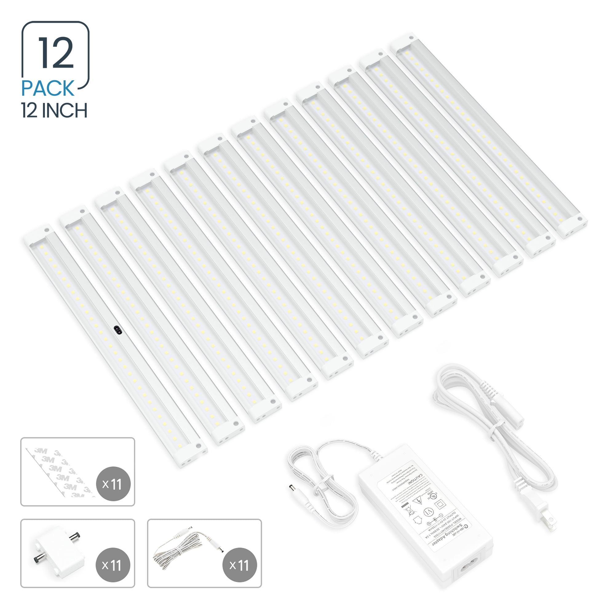 Cool White 12-Pack 12-Inch LED Under Cabinet Lighting Kit with Hand Wave Activation