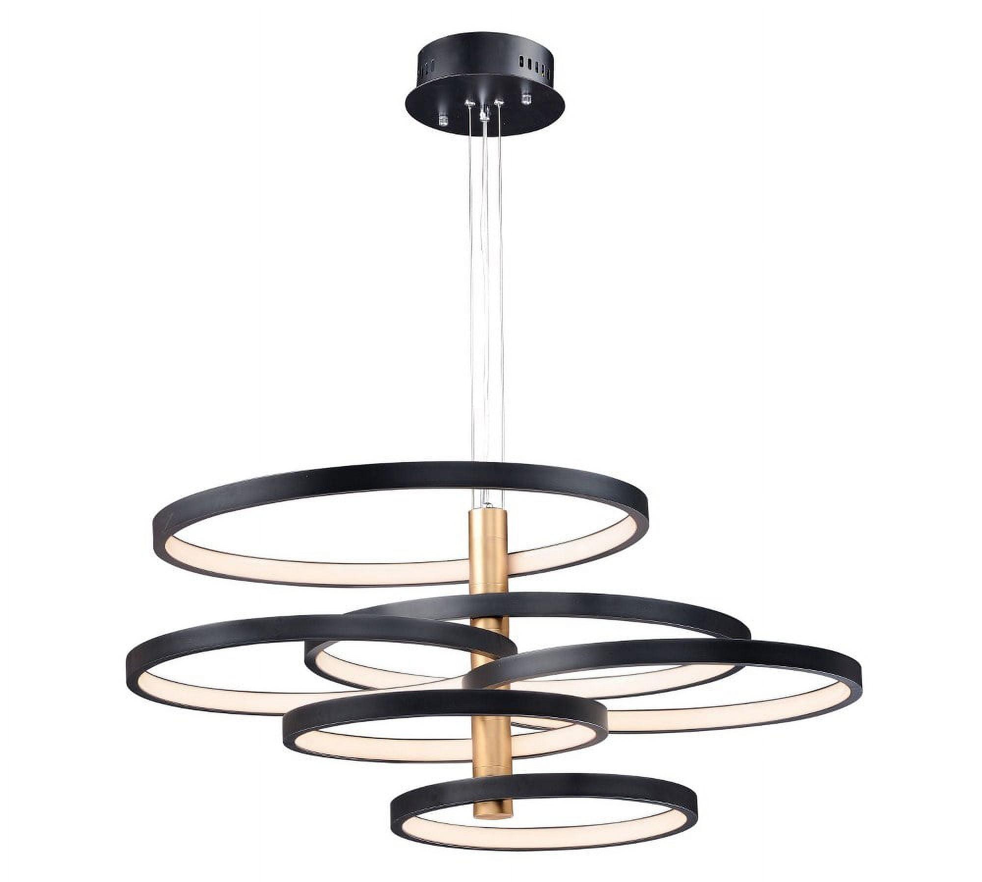 Hoopla 45'' Black and Gold LED Pendant with Adjustable Height