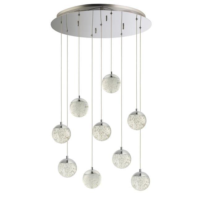 ET2 E24269-91PC Orb II 9-Light Pendant Ceiling Light, Polished Chrome