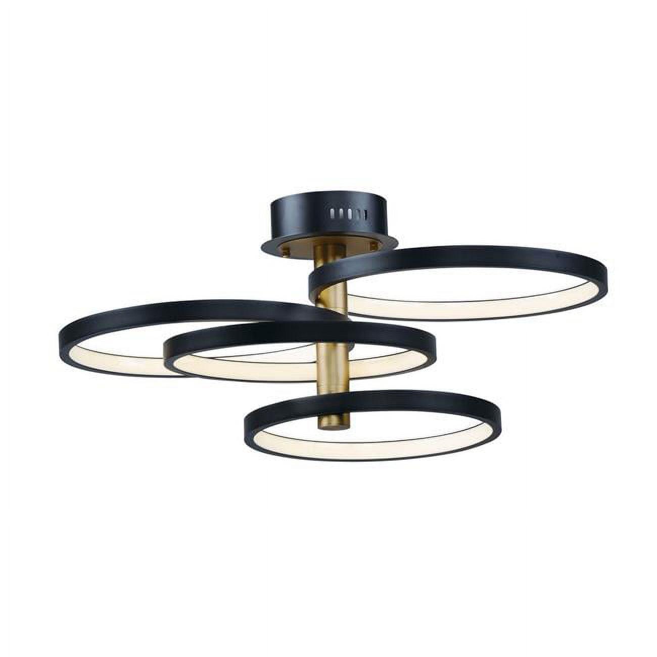 Hoopla 33.5" Black and Gold LED Pendant Light