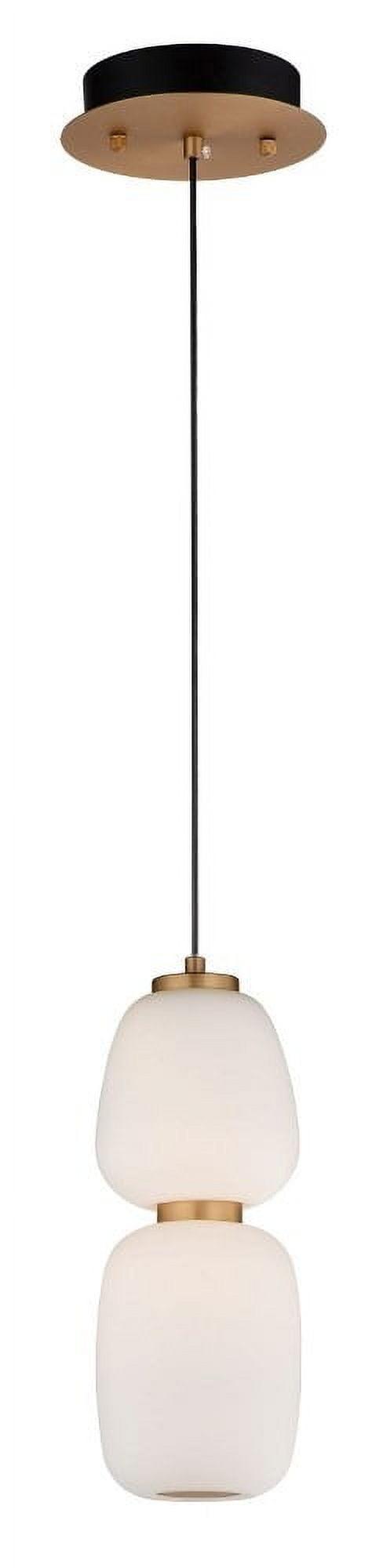 13 in. Soji LED 2-Light Pendant - Black & Gold