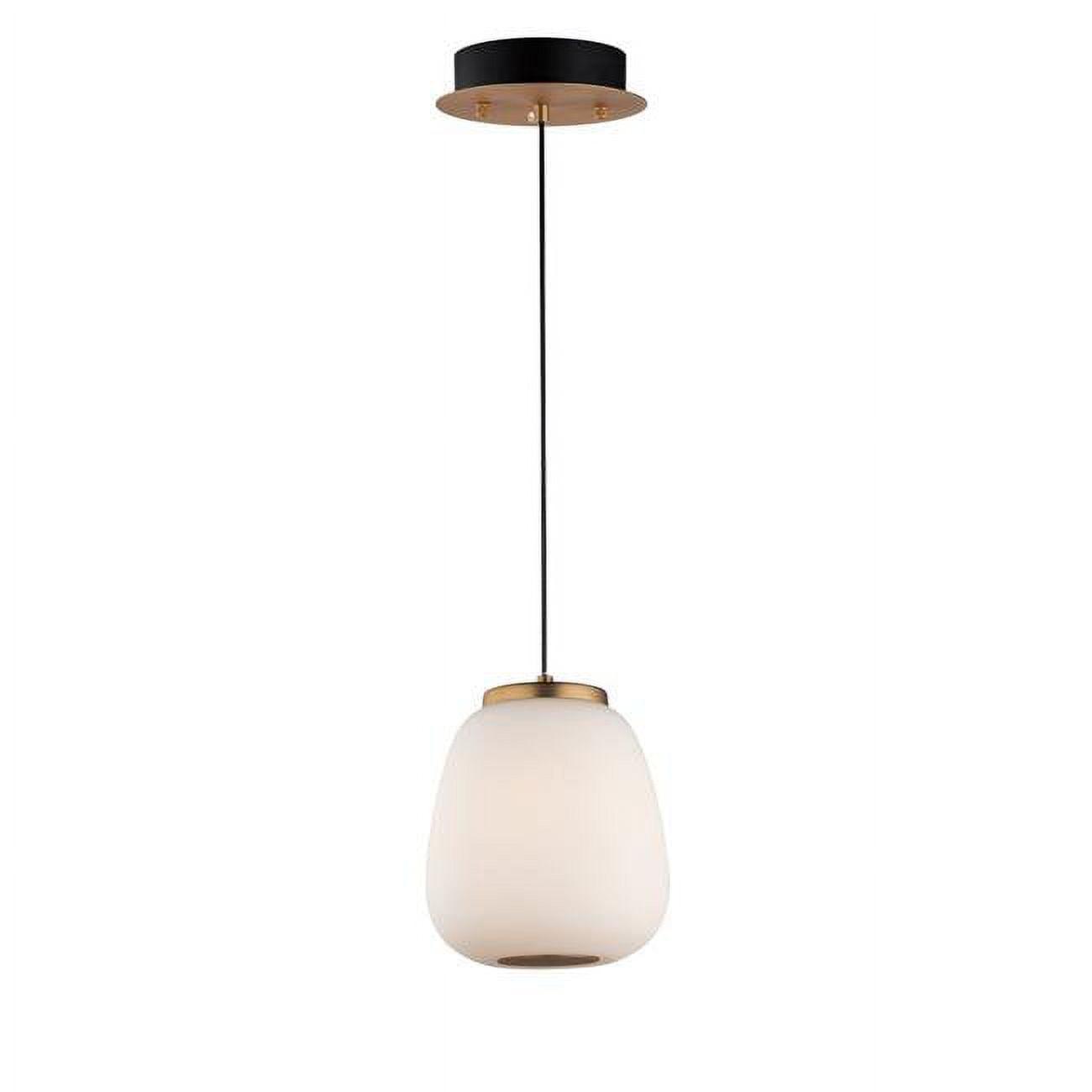 ET2 Lighting E25063-92BKGLD 8.75 in. Soji LED 2-Light Pendant - Black & Gold