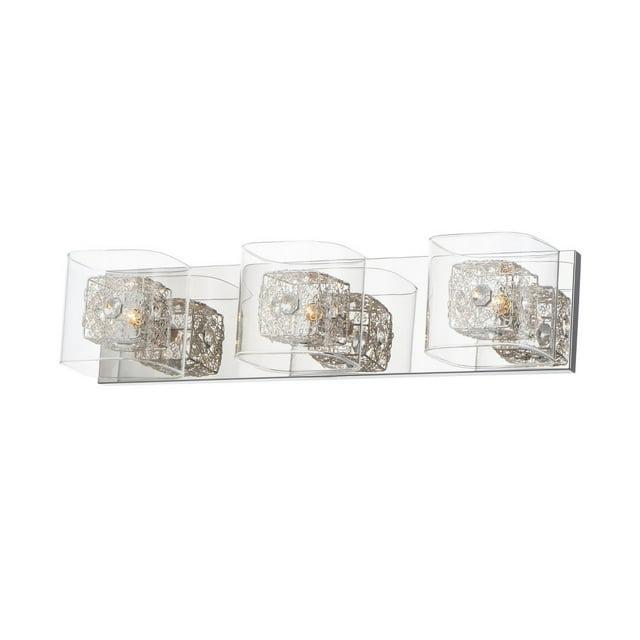 E22833-18SVPC-ET2 Lighting-Gem-3 Light Bath Vanity in Modern style-22 Inches wide by 5.25 inches high-Polished Chrome Finish-Silver Shade Color