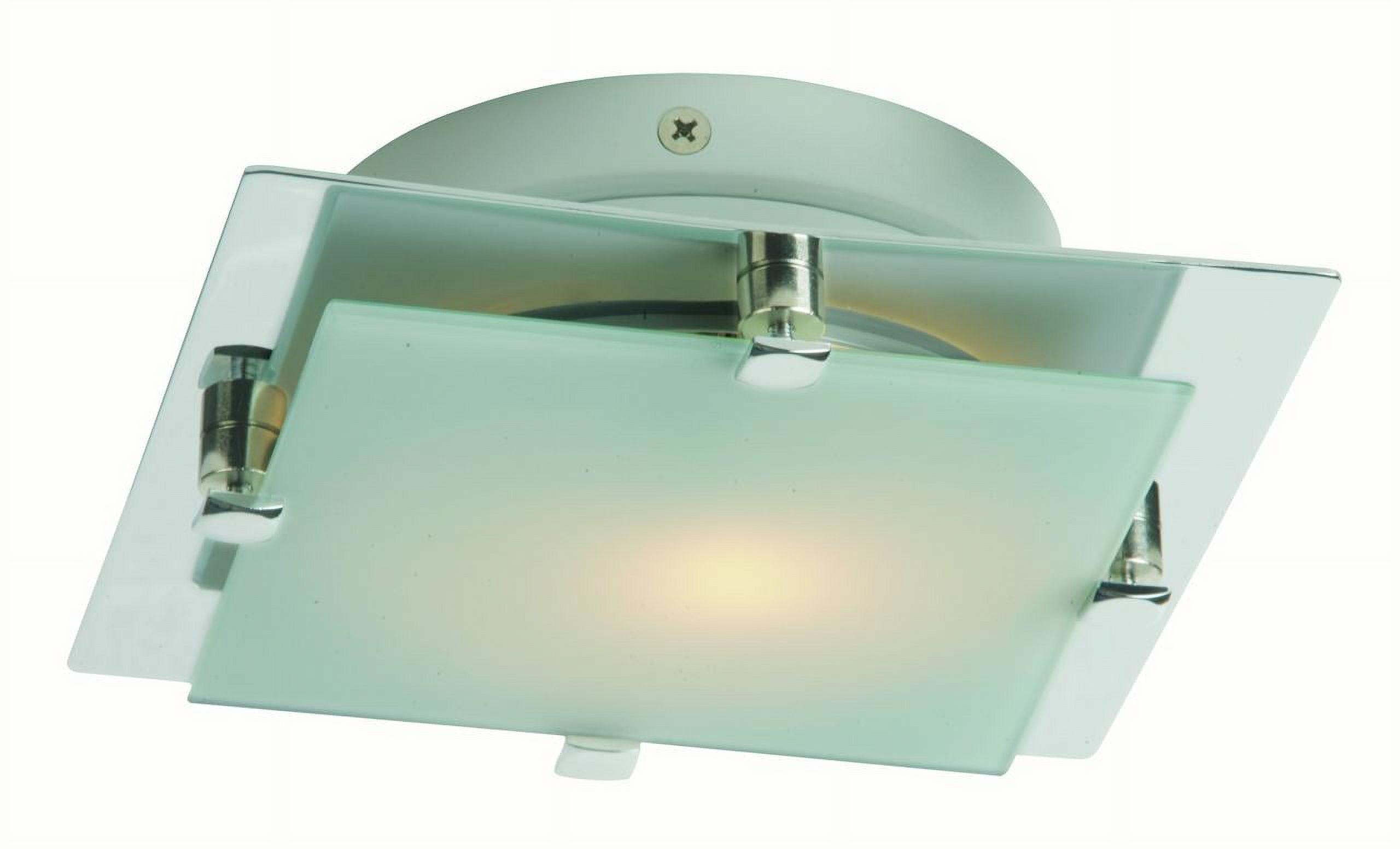 Sleek Satin Nickel LED Flush Mount Light with Frosted Glass