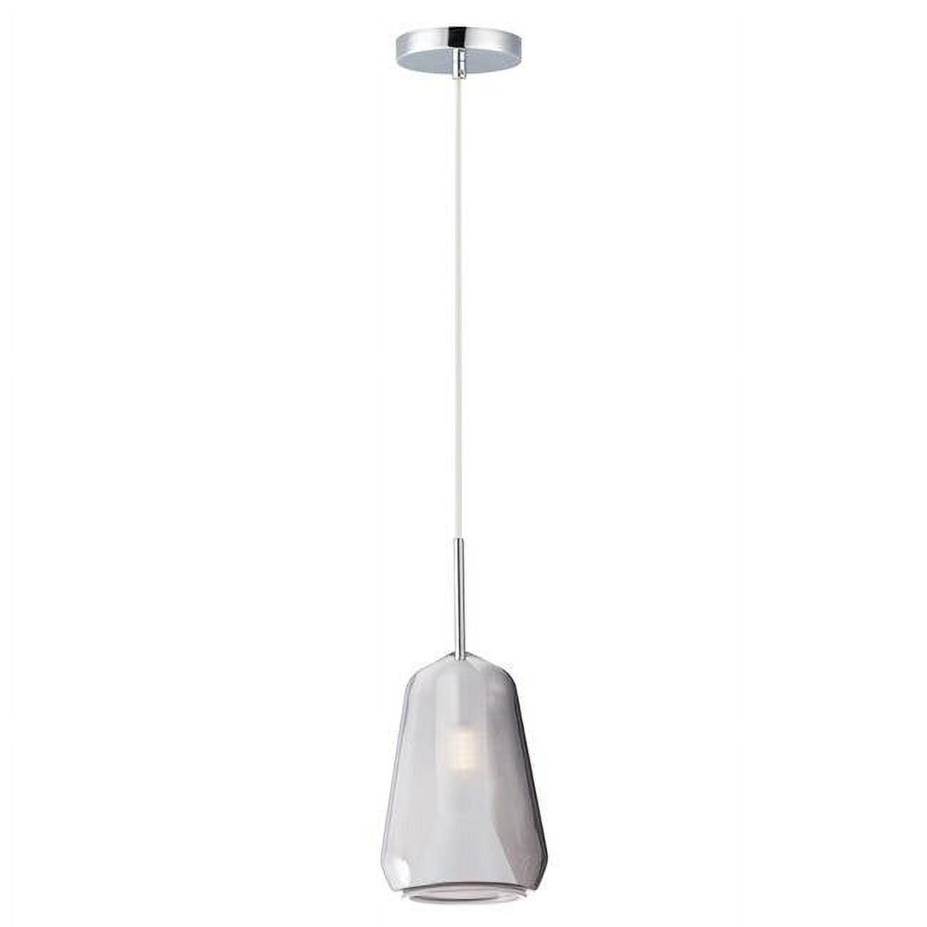 Polished Chrome Smoke Glass LED Pendant Light