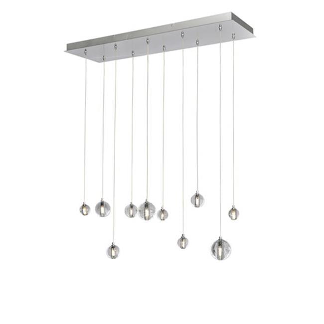 Harmony Chrome LED Pendant with Bubble Glass Shades