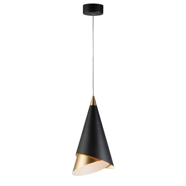 Matte Black and Gold LED Mini Pendant Light