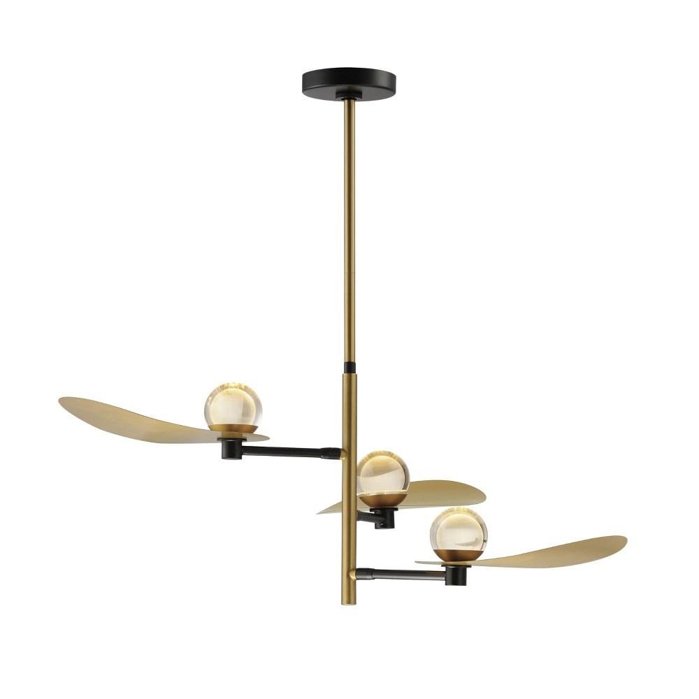 ET2 Lighting Pearl 3 - Light Pendant in  Black/Natural Aged Brass