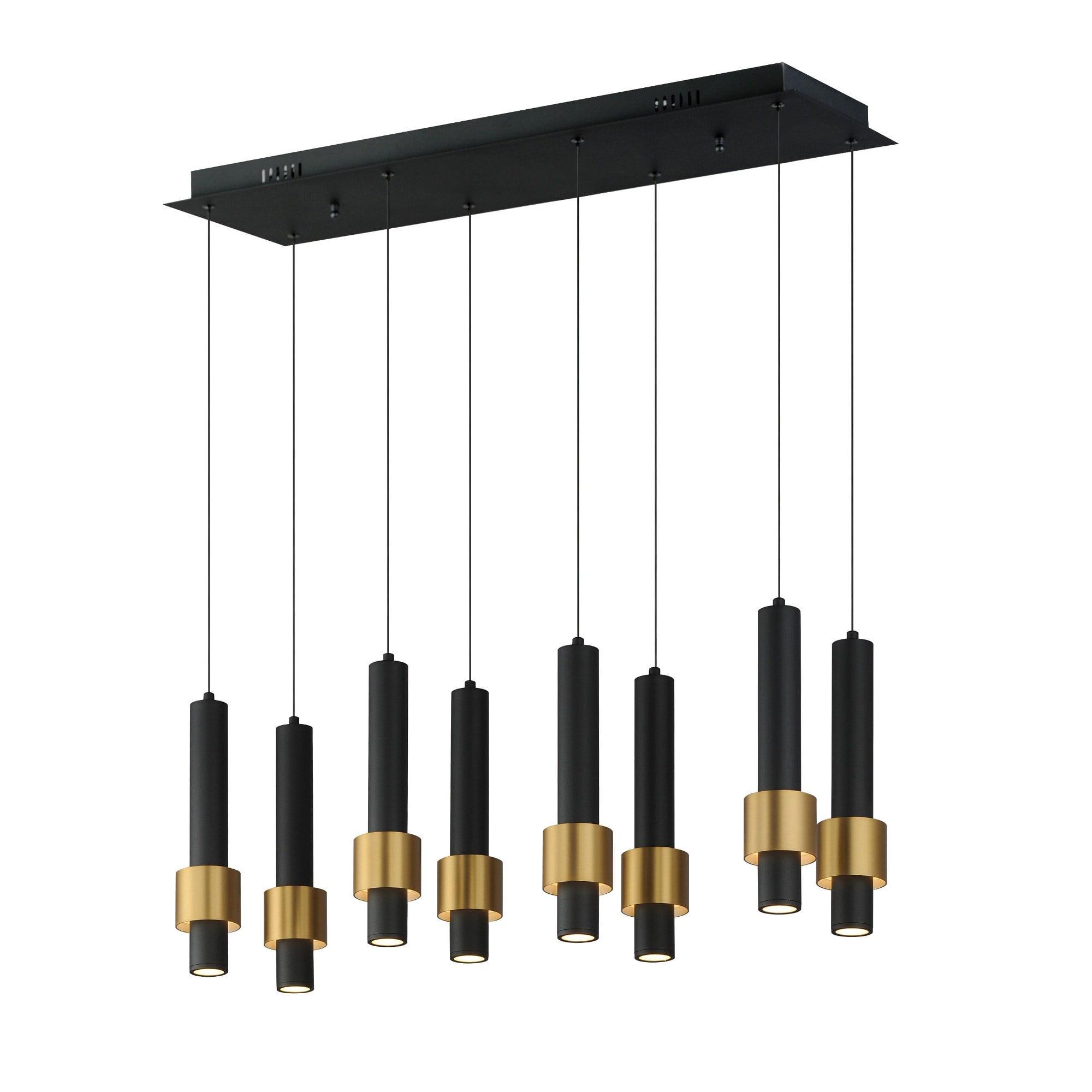 ET2 Lighting Reveal 8 - Light Island Pendant Light in  Black/Gold