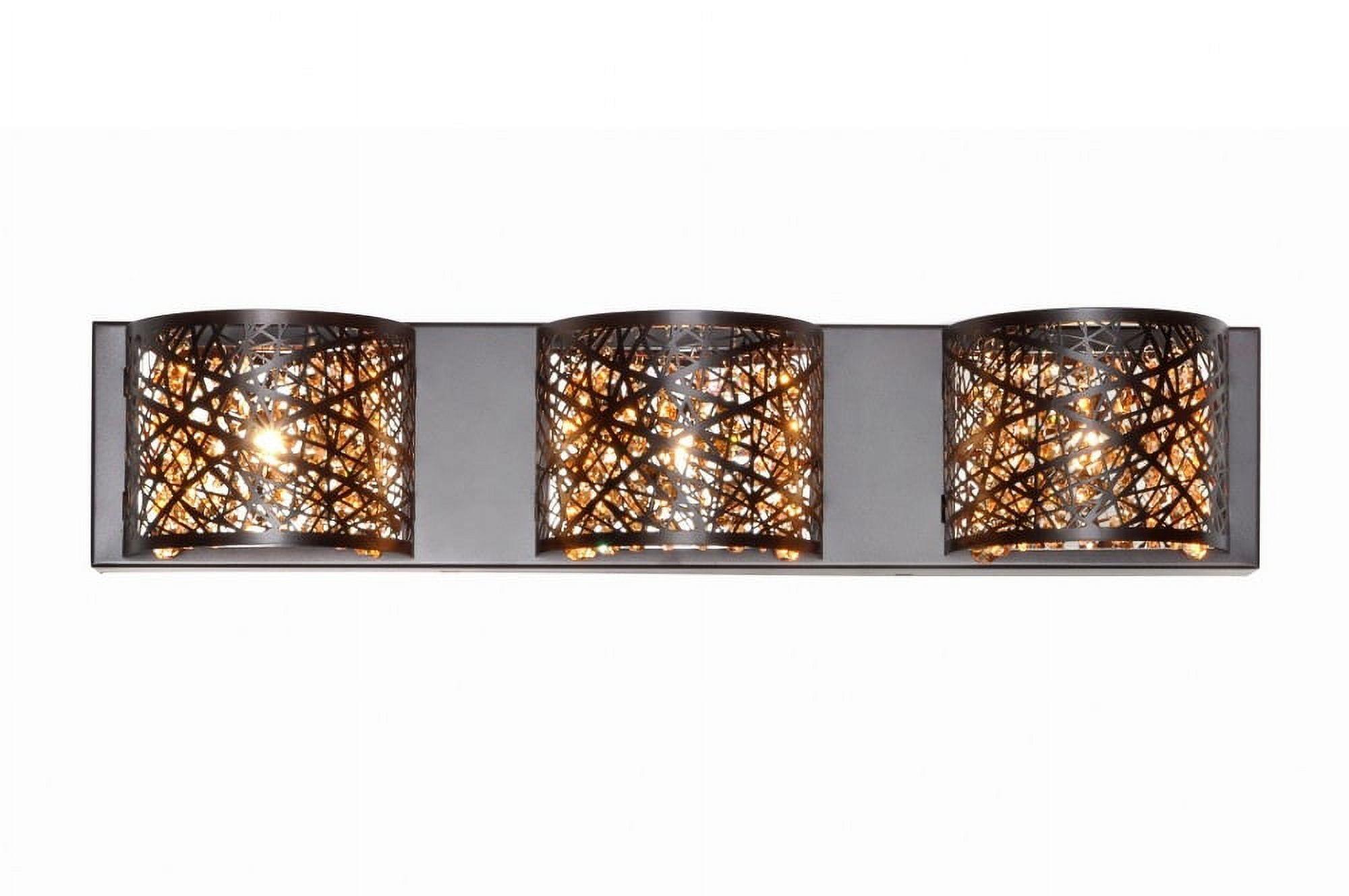 Inca Bronze 3-Light Vanity Wall Sconce with Cognac Glass