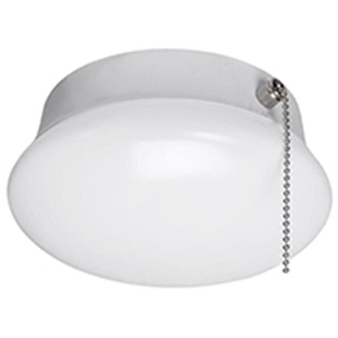 Lumina 11.5W LED Round Flush Mount with Energy Efficiency and Pull Chain, White