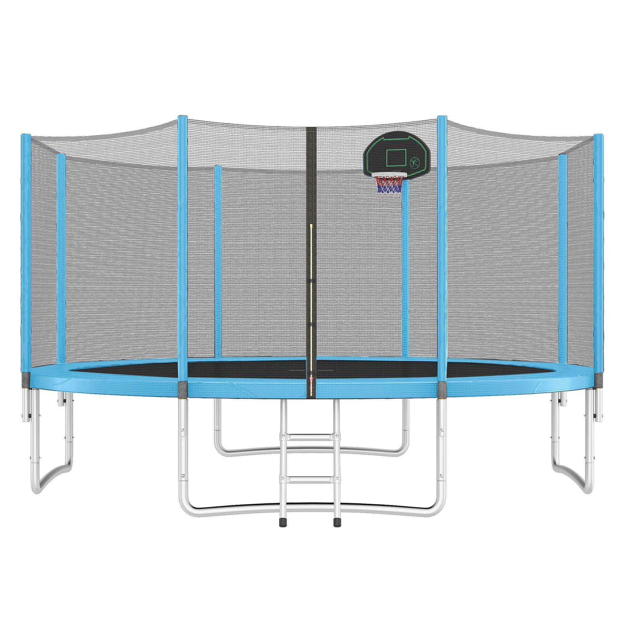 EUROCO 14FT Trampoline with Enclosure,Recreational Trampolines with Ladder,