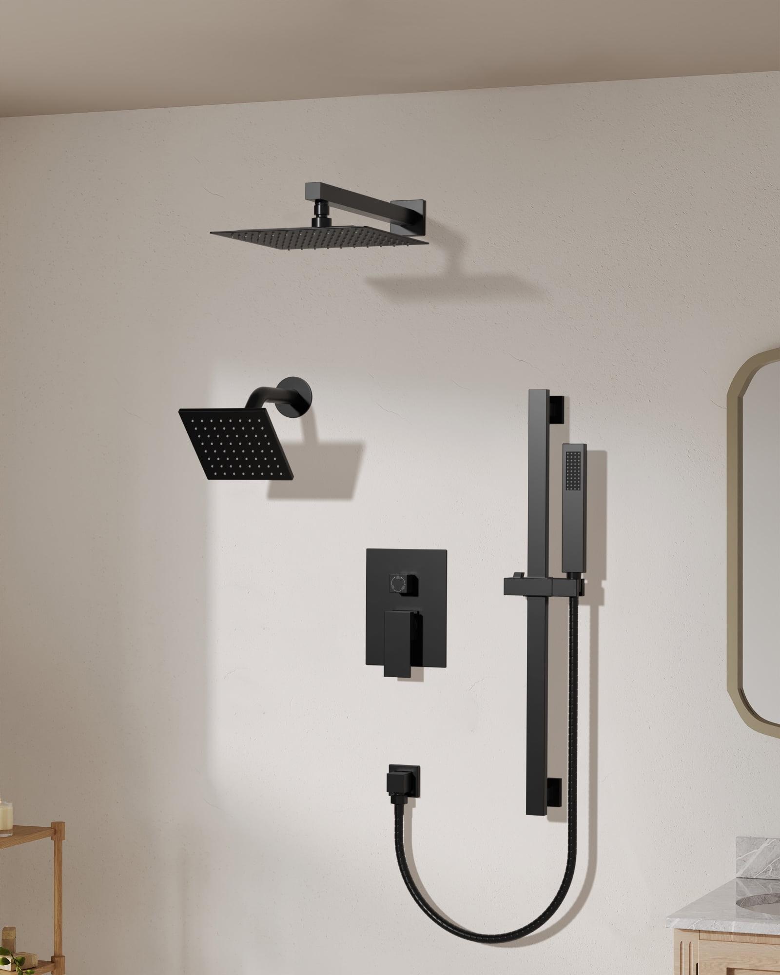 Matte Black Dual Shower Head System with Adjustable Handheld