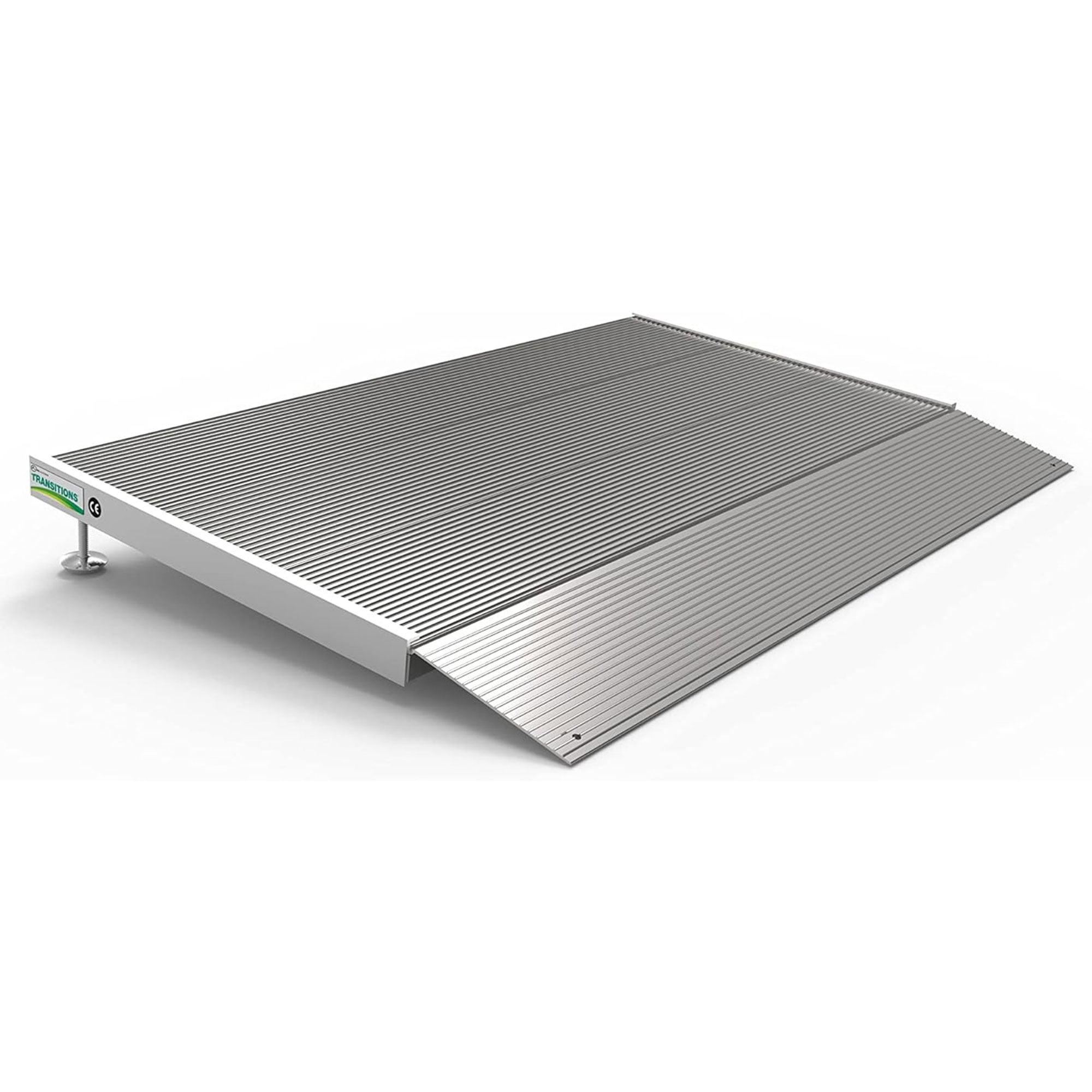 EZ-ACCESS TRANSITIONS 24 Inch Portable Self Supporting Aluminum Angled Entry Threshold Ramp Ideal for Uneven Surfaces or Single Step Rises