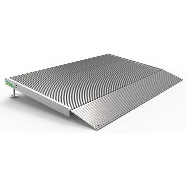 EZ-ACCESS TRANSITIONS 24 Inch Portable Self Supporting Aluminum Angled Entry Threshold Ramp Ideal for Uneven Surfaces or Single Step Rises