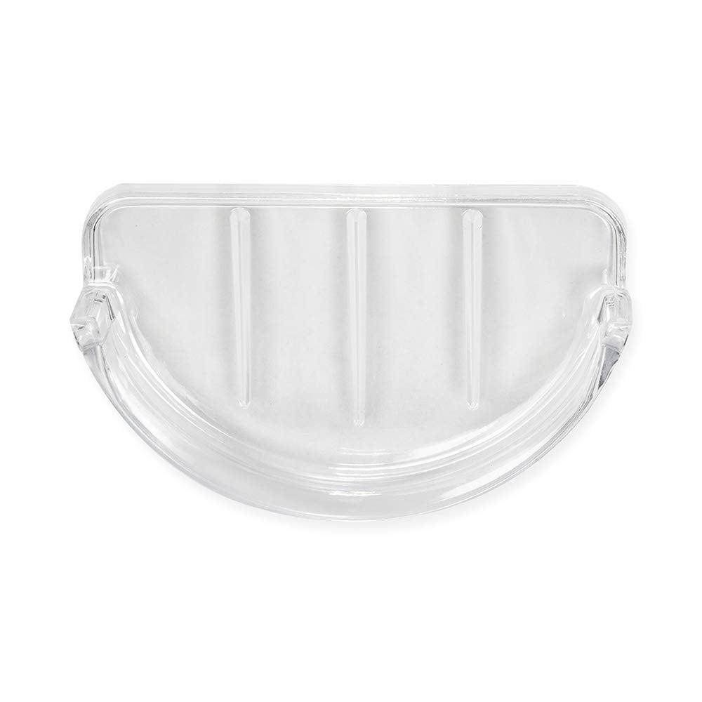 Clear Plastic Recessed Soap Dish with Lip and Ridges