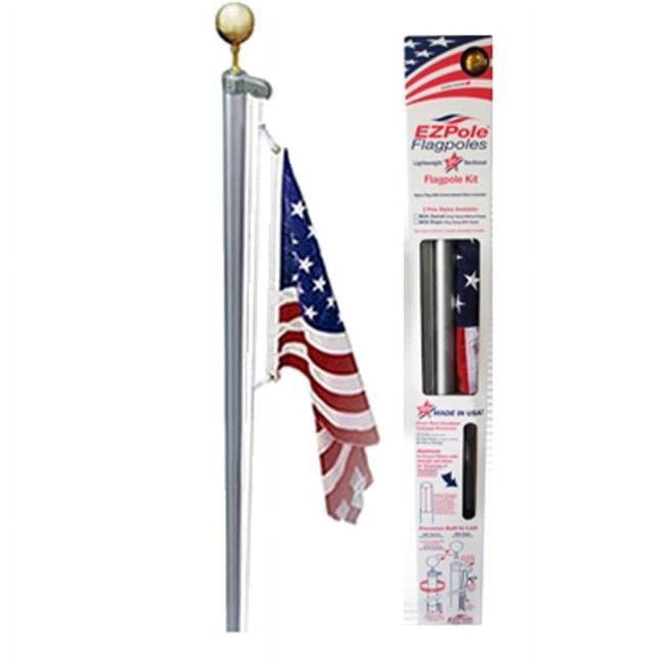 Classic 21ft High-Performance Aluminum Flagpole Kit with Rope System