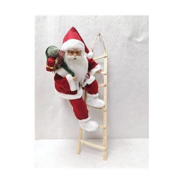 Eagle Gifts X40 ARE27057X 22 in. Santa on Ladder Holiday Decor with 22 Santa On Ladder Figurine - Red
