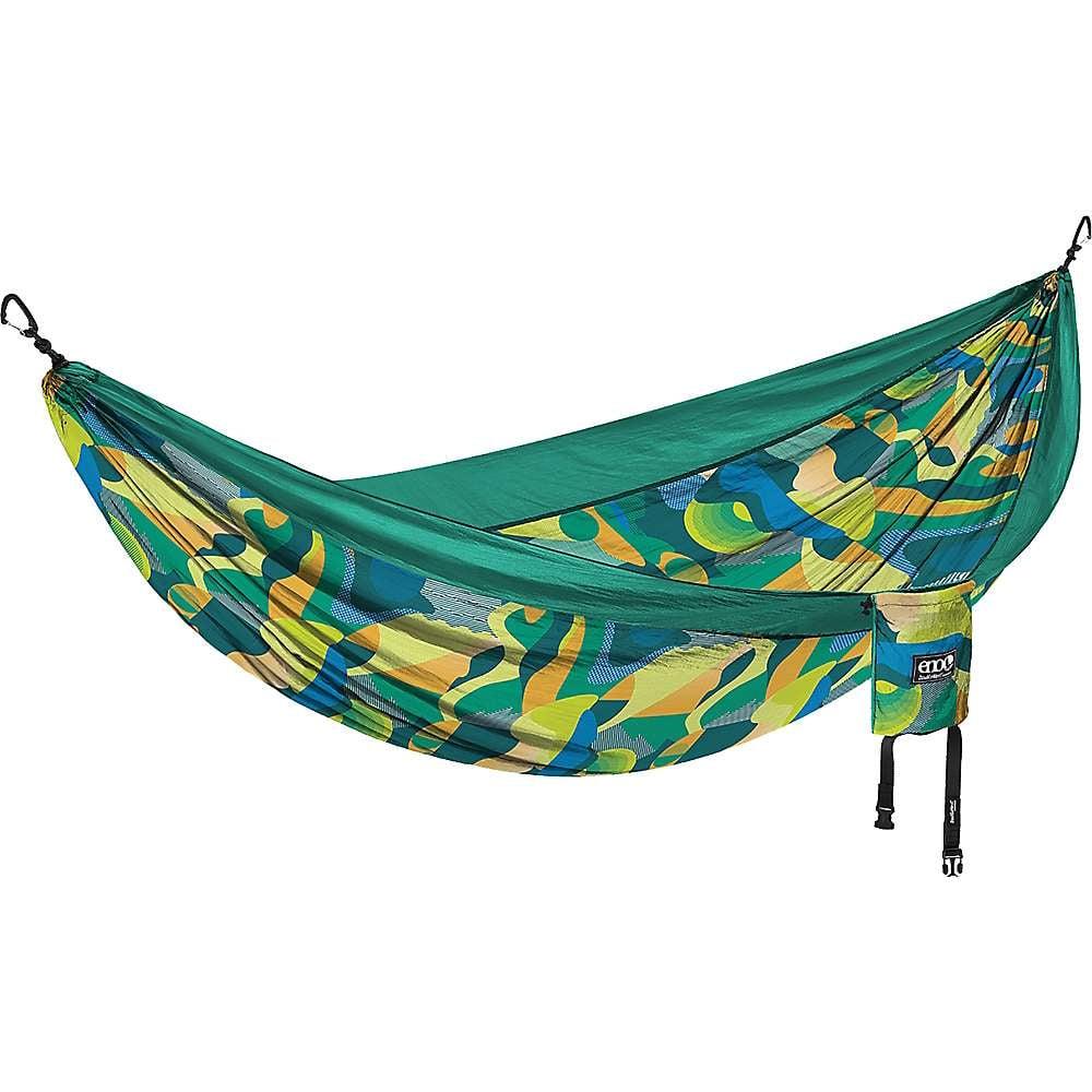 ENO, Eagles Nest Outfitters DoubleNest Print Lightweight Camping Hammock, 1 to 2 Person, Retro/Emerald