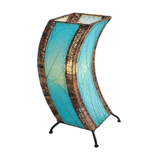 Eangee Home Design C Shape Table Lamp, Shade Made Of Cocoa Leaves, 8x8x20 Inches