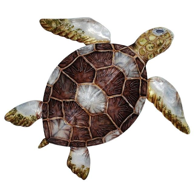 Eangee Home Design Sea Turtle Pewter Checkered Wall Décor & Reviews | Wayfair