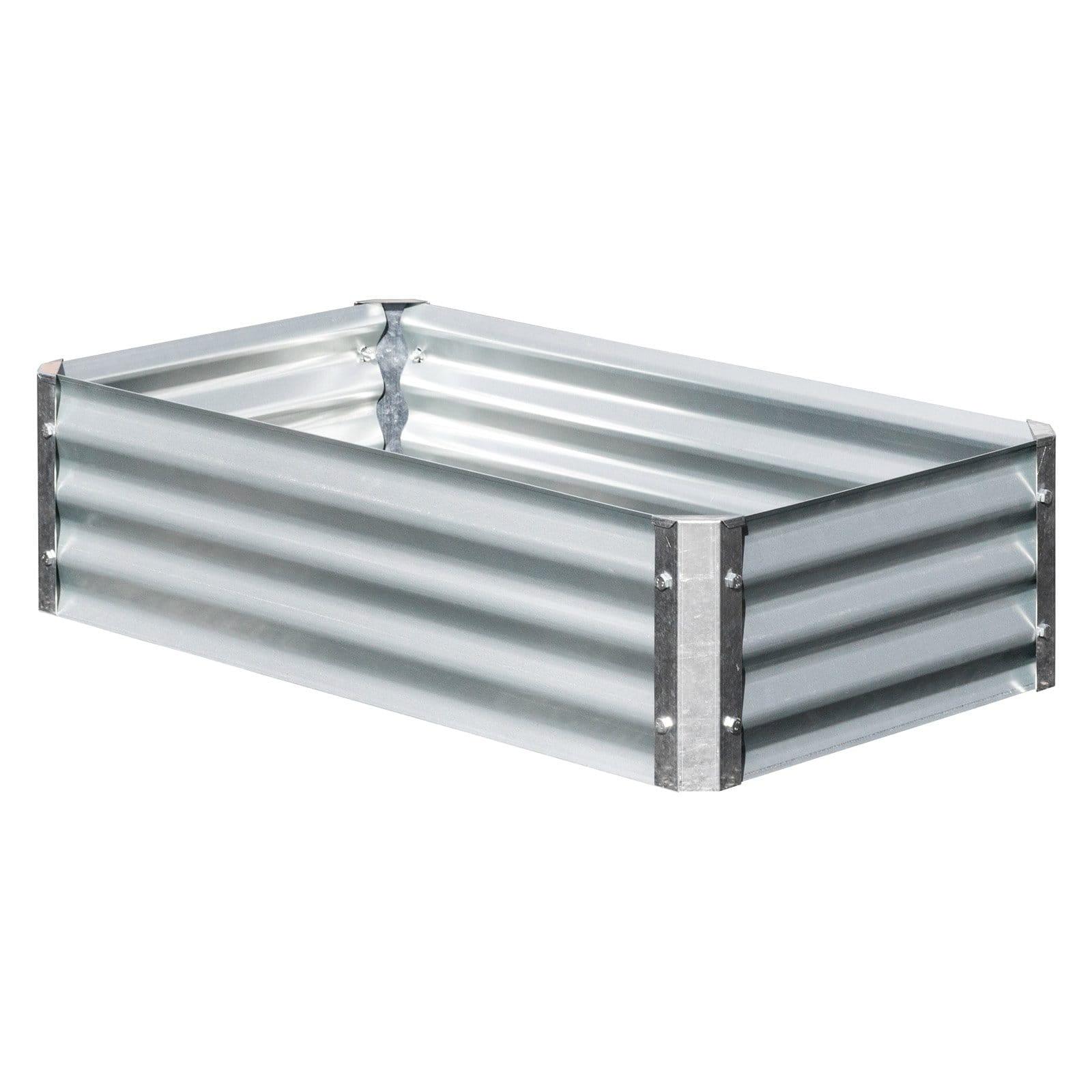 EarthMark MGB-L022 Bajo Series Cama de Jardín Elevada de Metal Galvanizado Rectangular de 22 x 40 x 10 Pulgadas