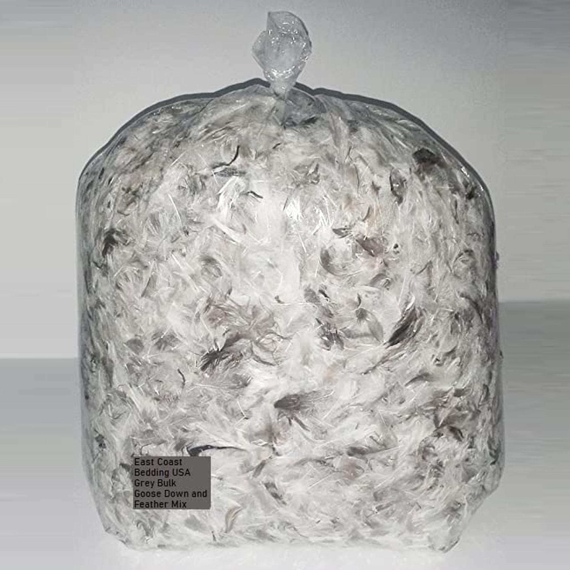 East Coast Bedding 10/90 Blend Gray Goose Down Feather Pillow Filler Stuffing, 10-lb Bulk