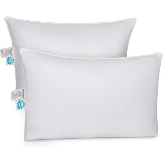 East Coast Bedding Cozy Dream Firm Goose Feather Down Pillow Support Standard Size Set of 2