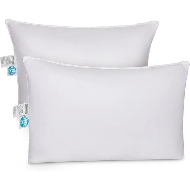 East Coast Bedding Cozy Dream Firm Goose Feather Down Pillow Support Standard Size Set of 2