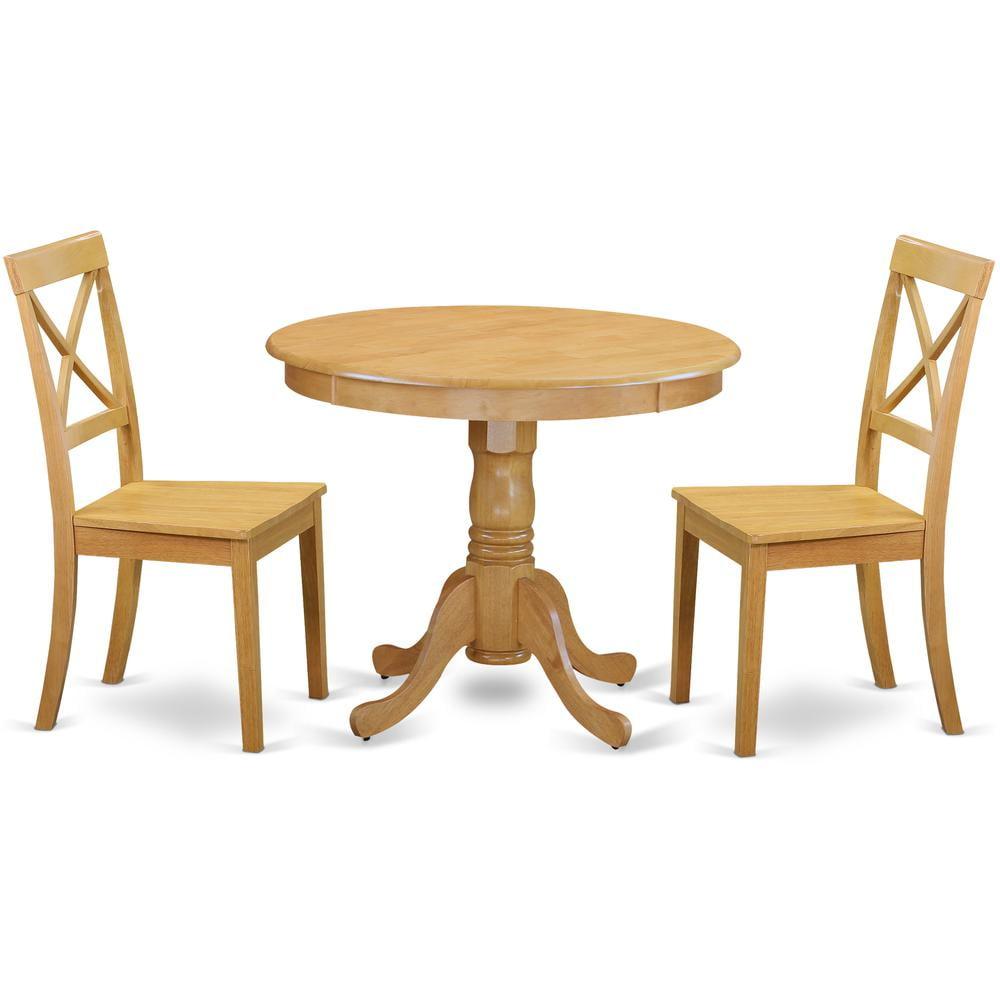 3 Piece Antique Kitchen Table Set - Oak