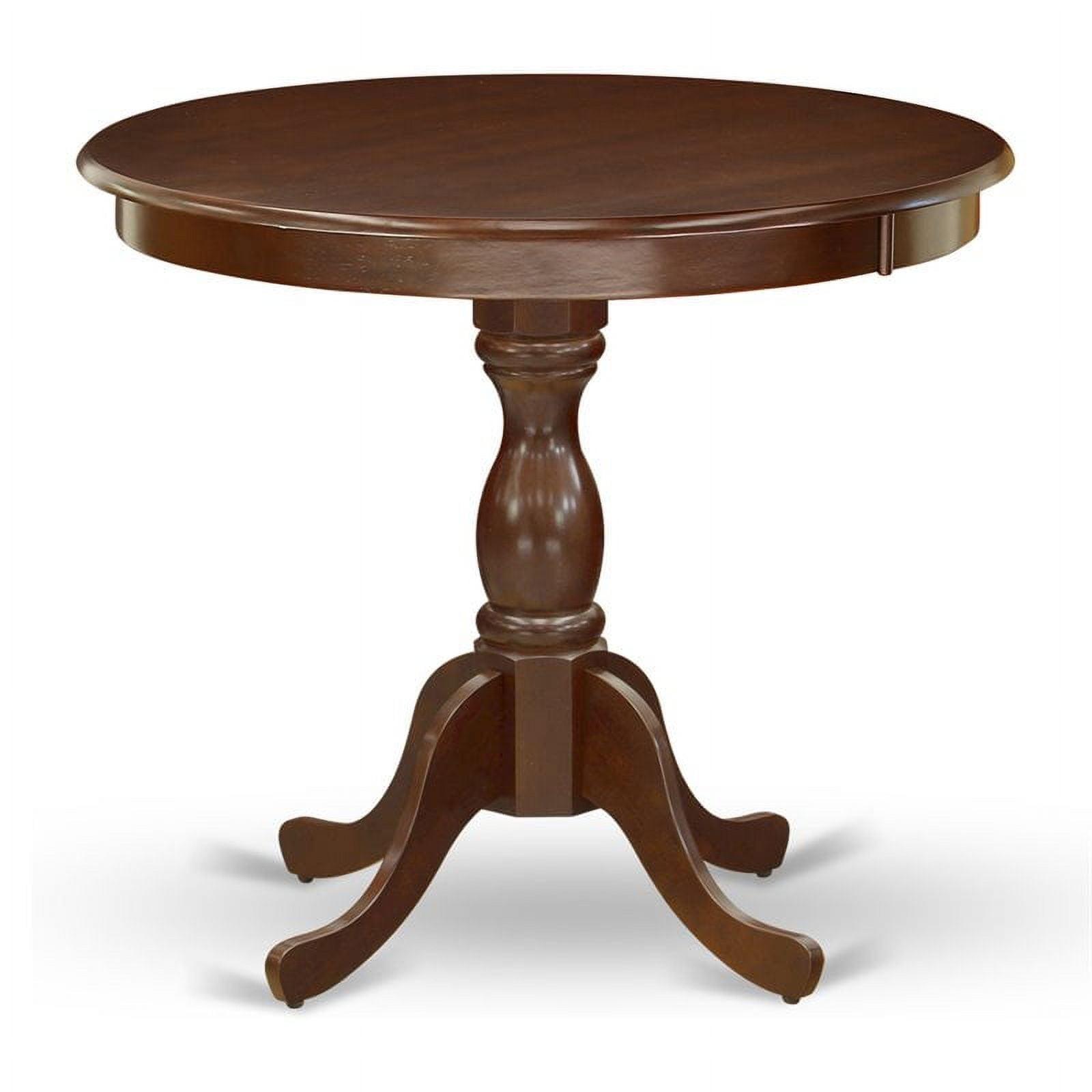 Mahogany Round Rubber Wood Pedestal Dining Table