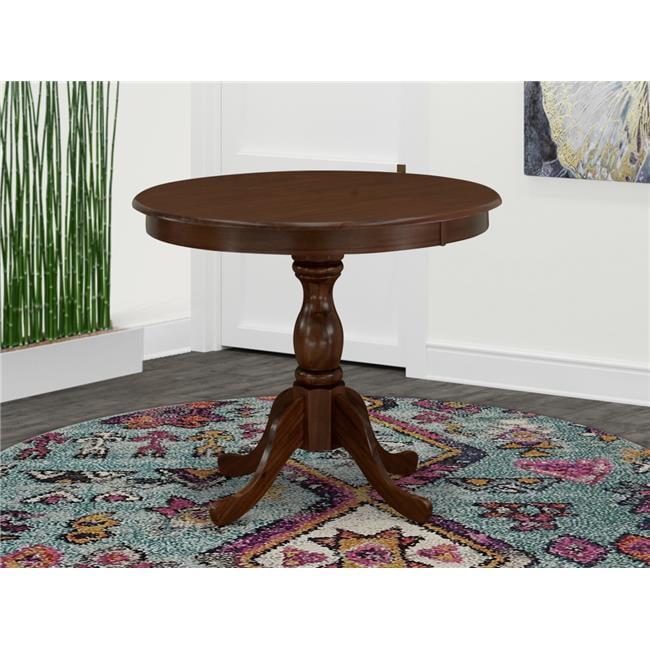 HomeStock Boldly Bohemian Round Wood Table Mahogany Color Table Top Surface And Asian Wood Round Dining Table Pedestal Legs Mahogany Finish