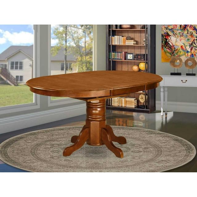 East West Furniture AVT-SBR-TP Oval Table with 18" Butterfly leaf - Saddle Brown