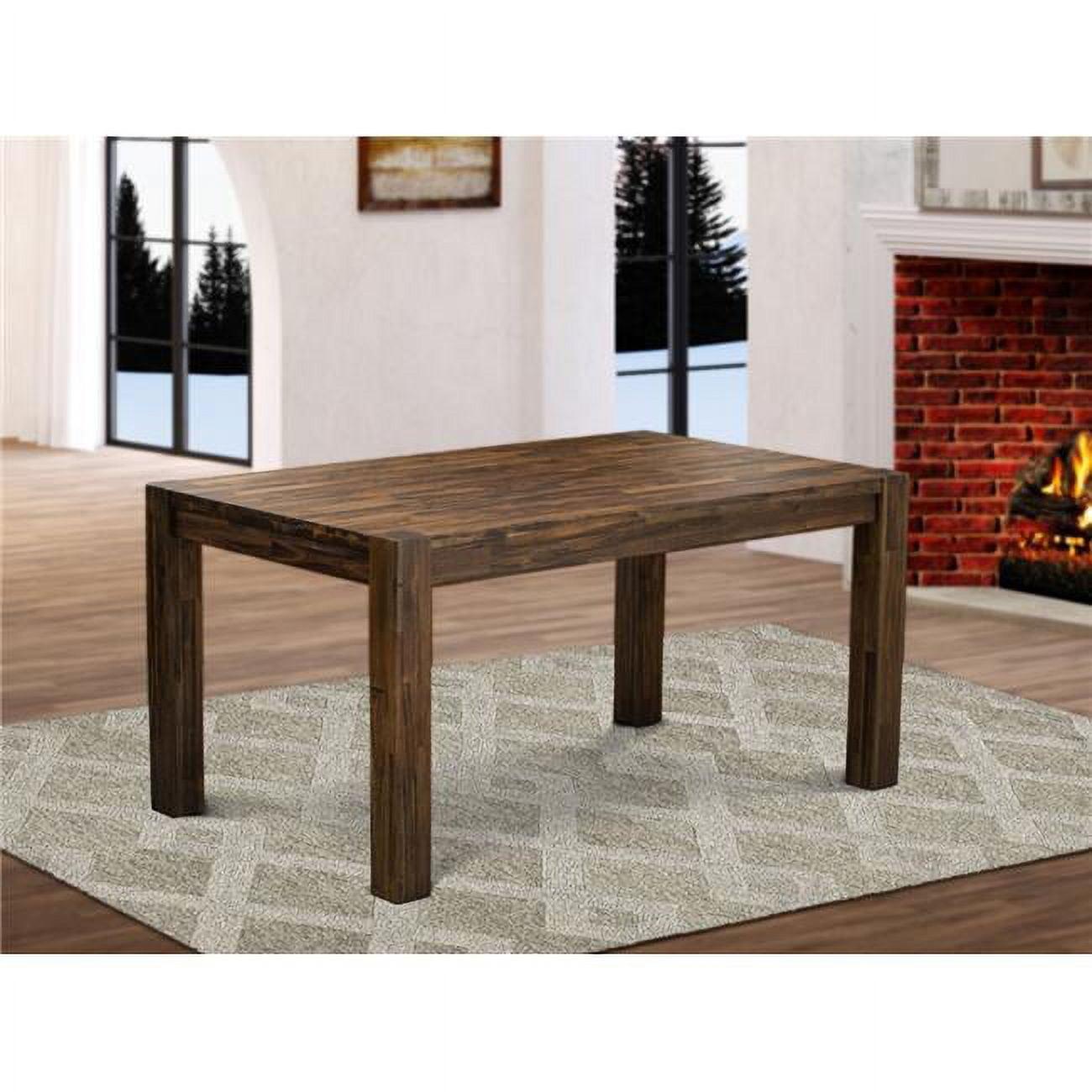 Contemporary Jacobean Distressed Wood Rectangular Dining Table