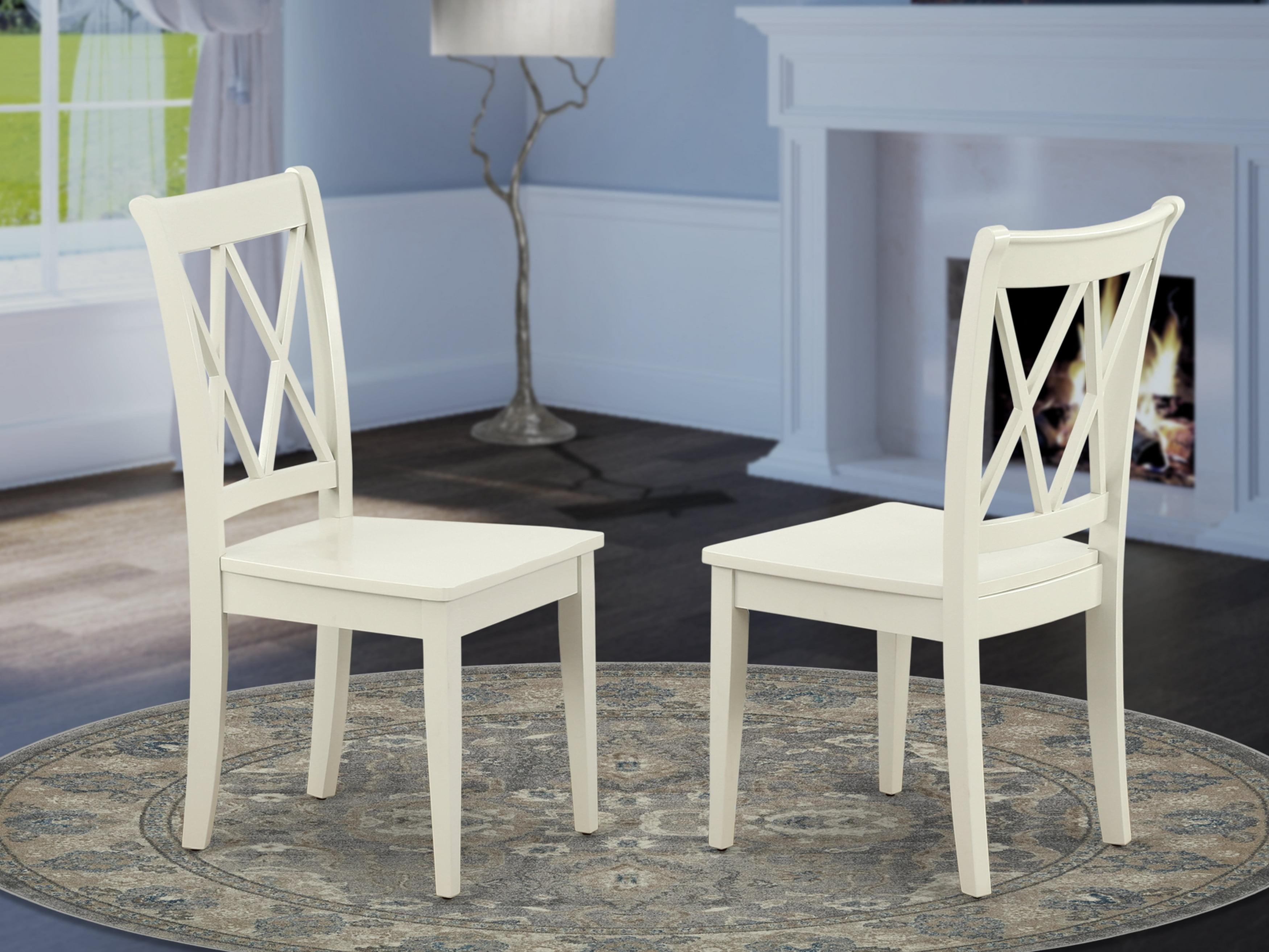 HomeStock Lakefront Luxury Clarksville Double X-Back Chairs In Linen White Finish