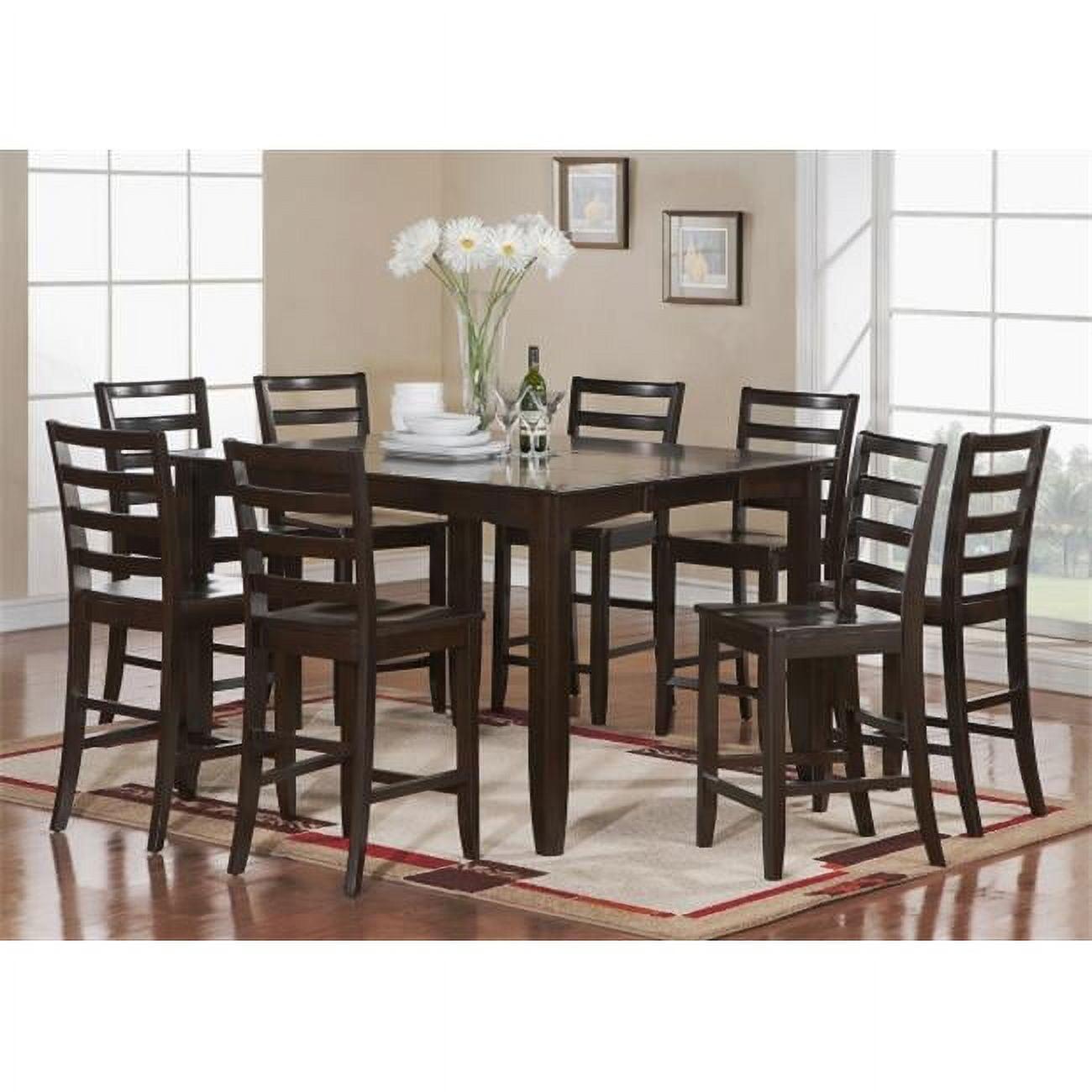 East West Furniture Fairwind 9-piece Wood Dining Table Set in Cappuccino