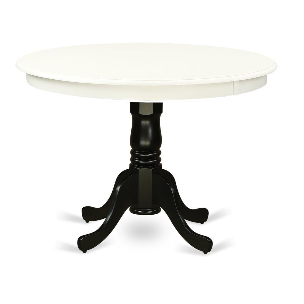 Hartland Round Black and White Rubber Wood Dining Table