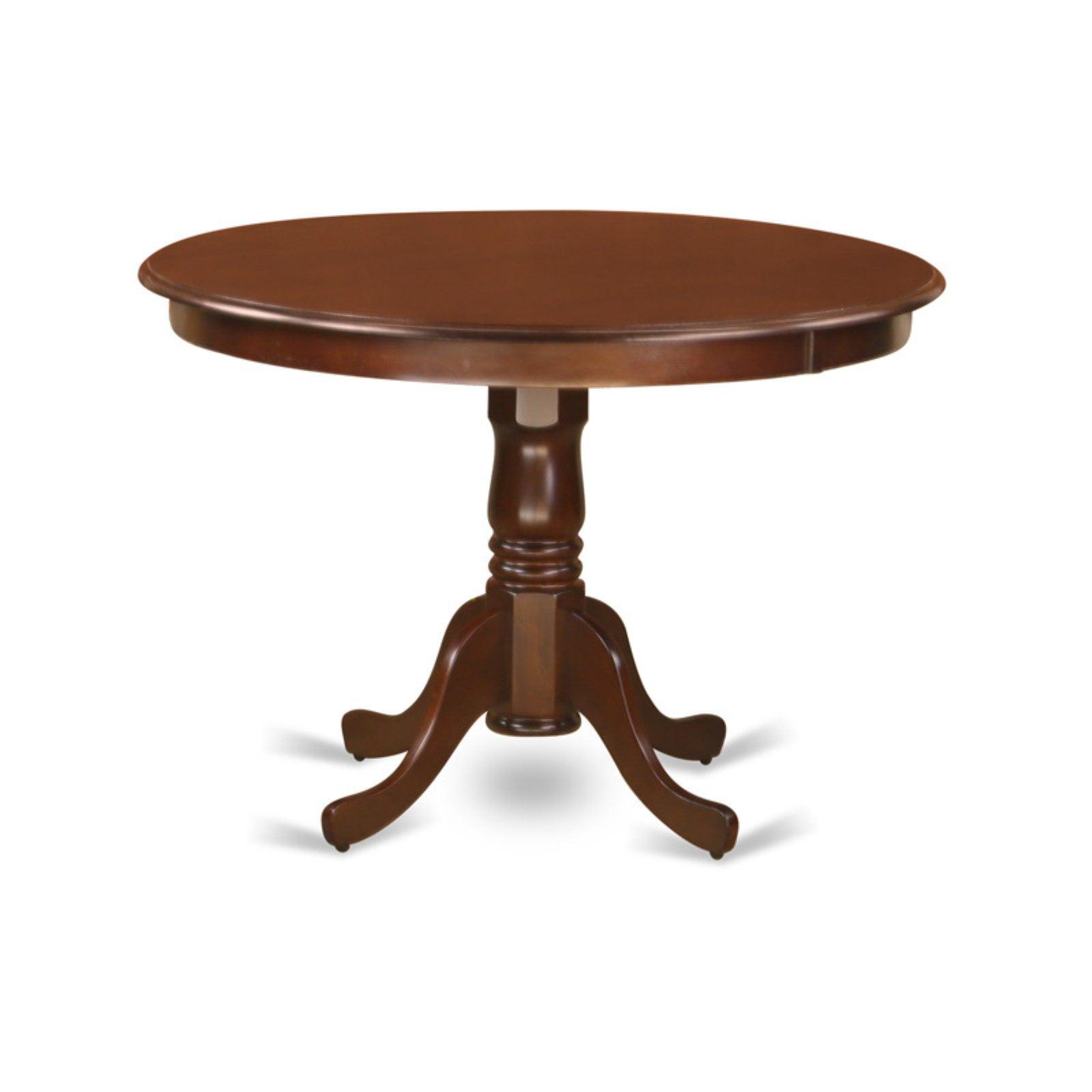 Elegant Mahogany Wood Round Dining Table with Pedestal Base, 42" Diameter