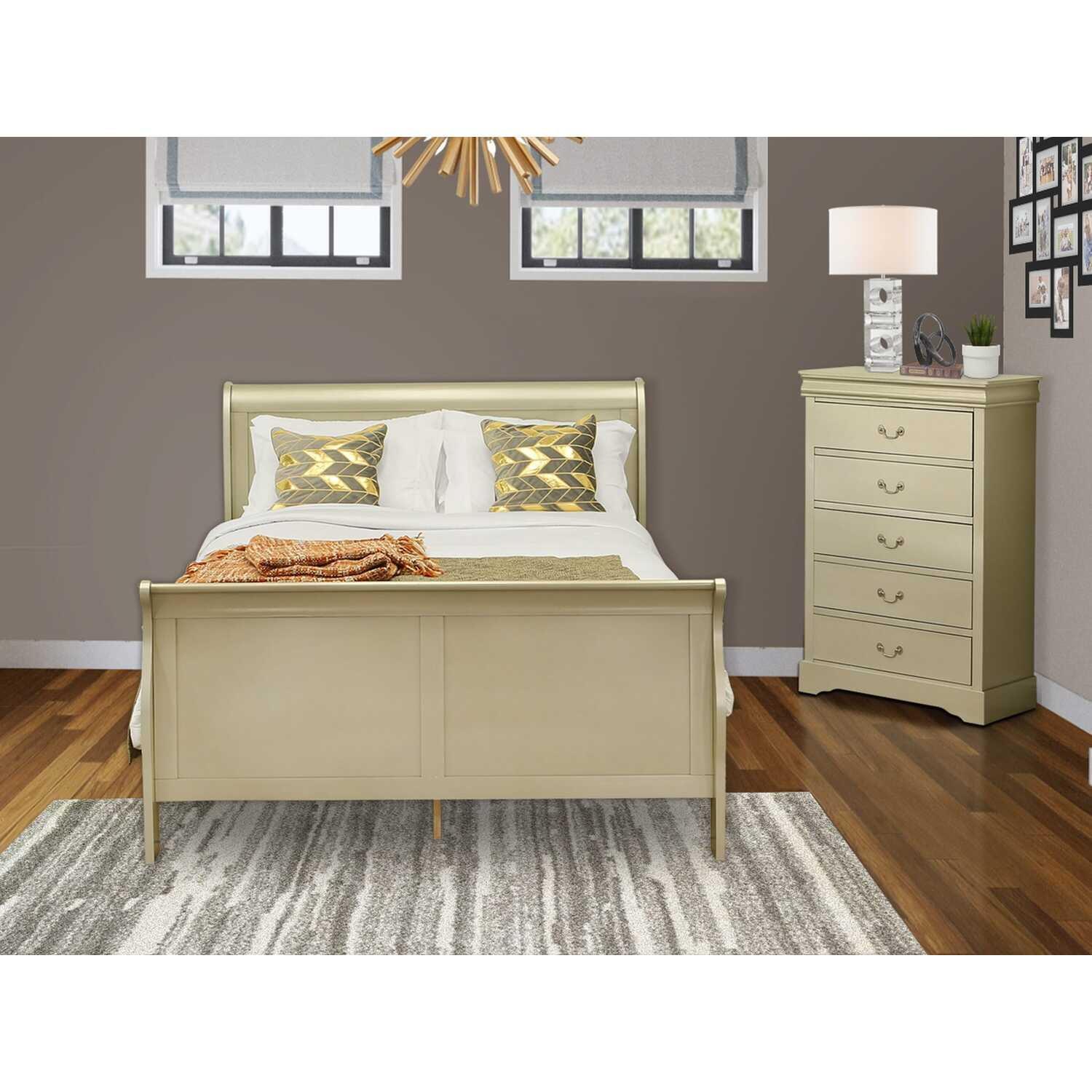 Axel Solid Wood 2 Piece Bedroom Set