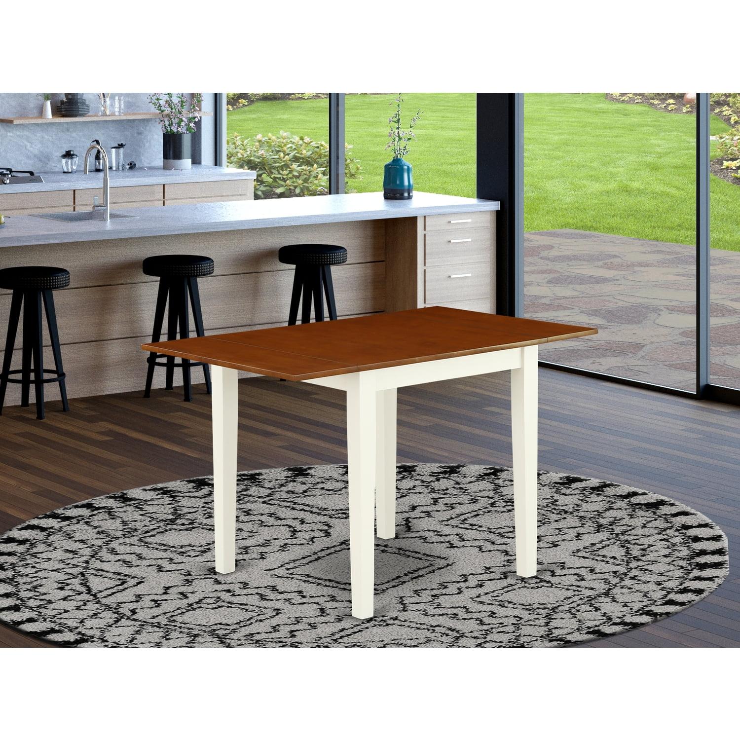 Transitional Buttermilk & Cherry Extendable Wood Dining Table