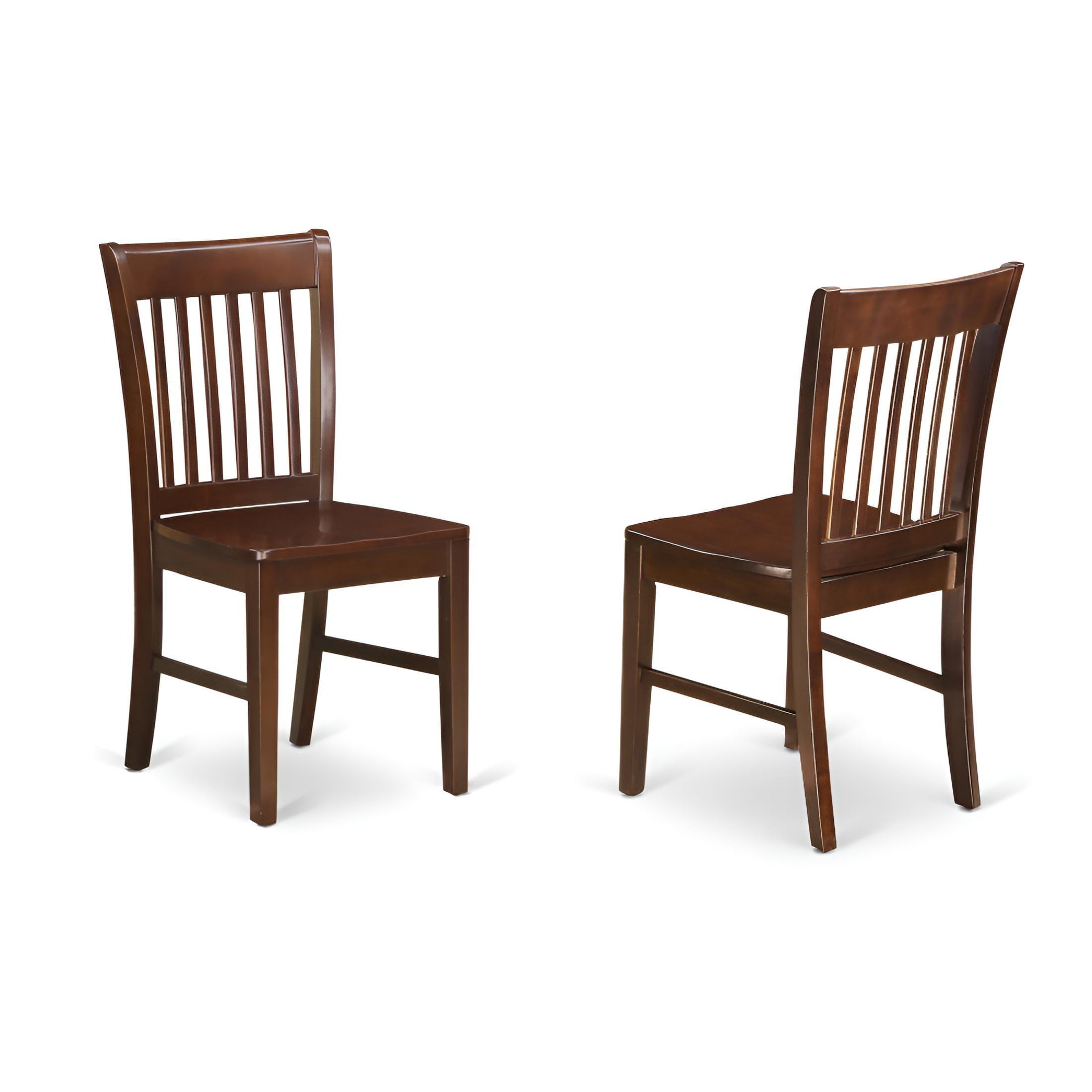 Mahogany Slat Back Wooden Parsons Side Chair Set