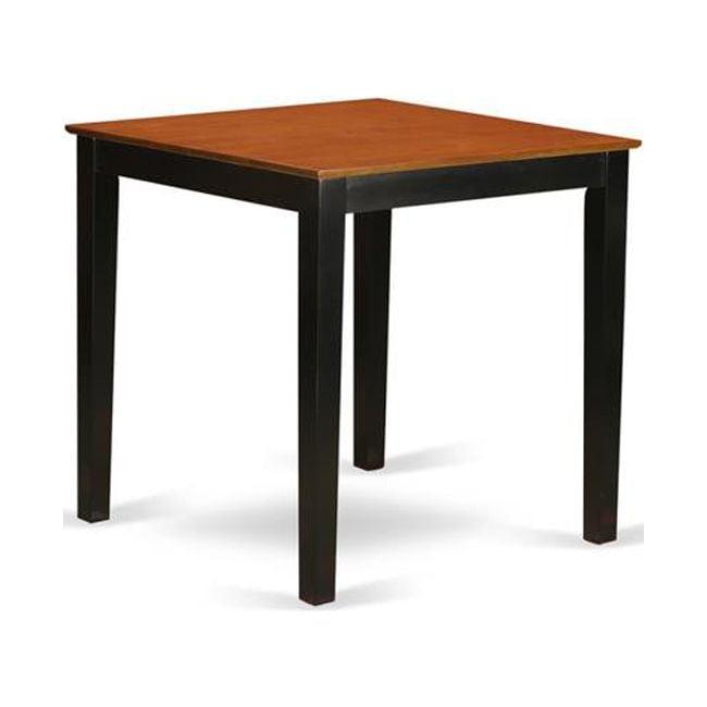 Transitional Black & Cherry Wood Square Counter Height Extendable Table