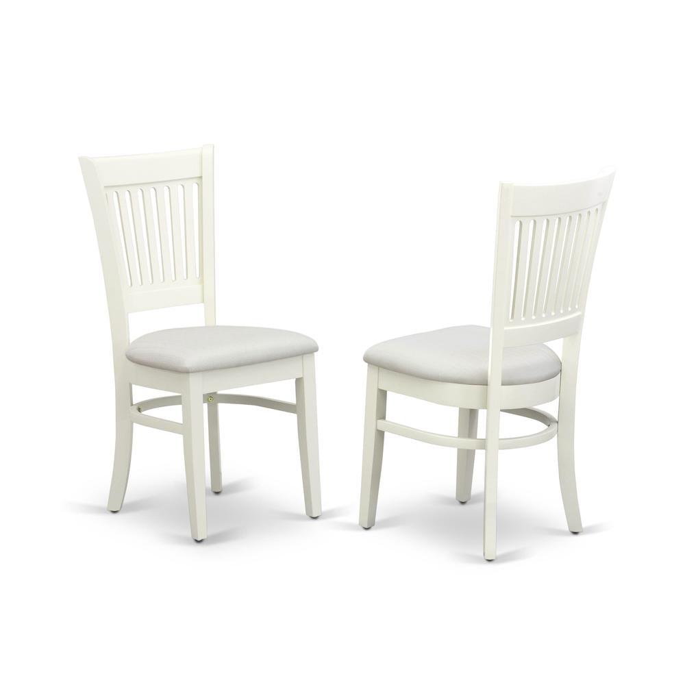 East West Furniture Vancouver 37" Fabric Dining Chairs in White (Set of 2)