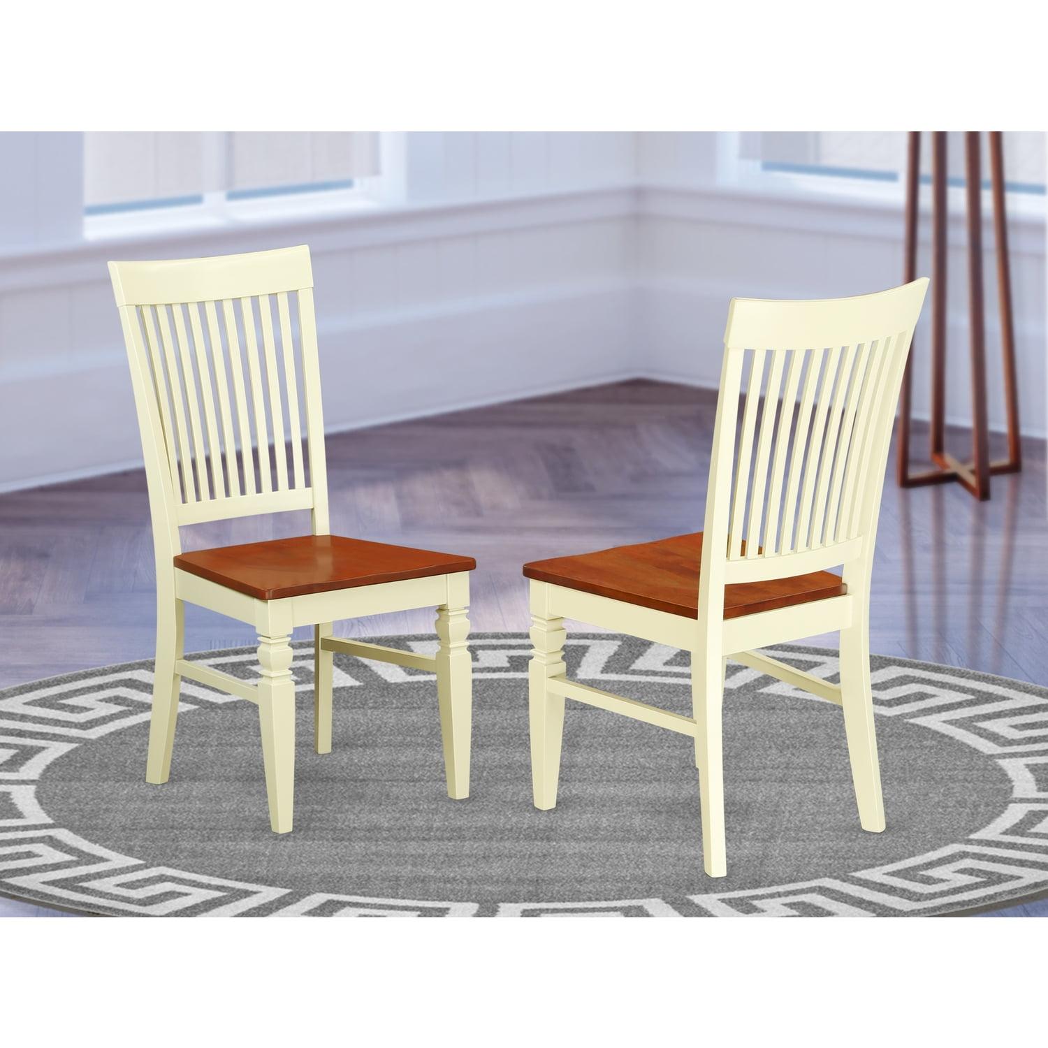 Buttermilk & Cherry High Slat Back Wood Dining Chairs (Set of 2)
