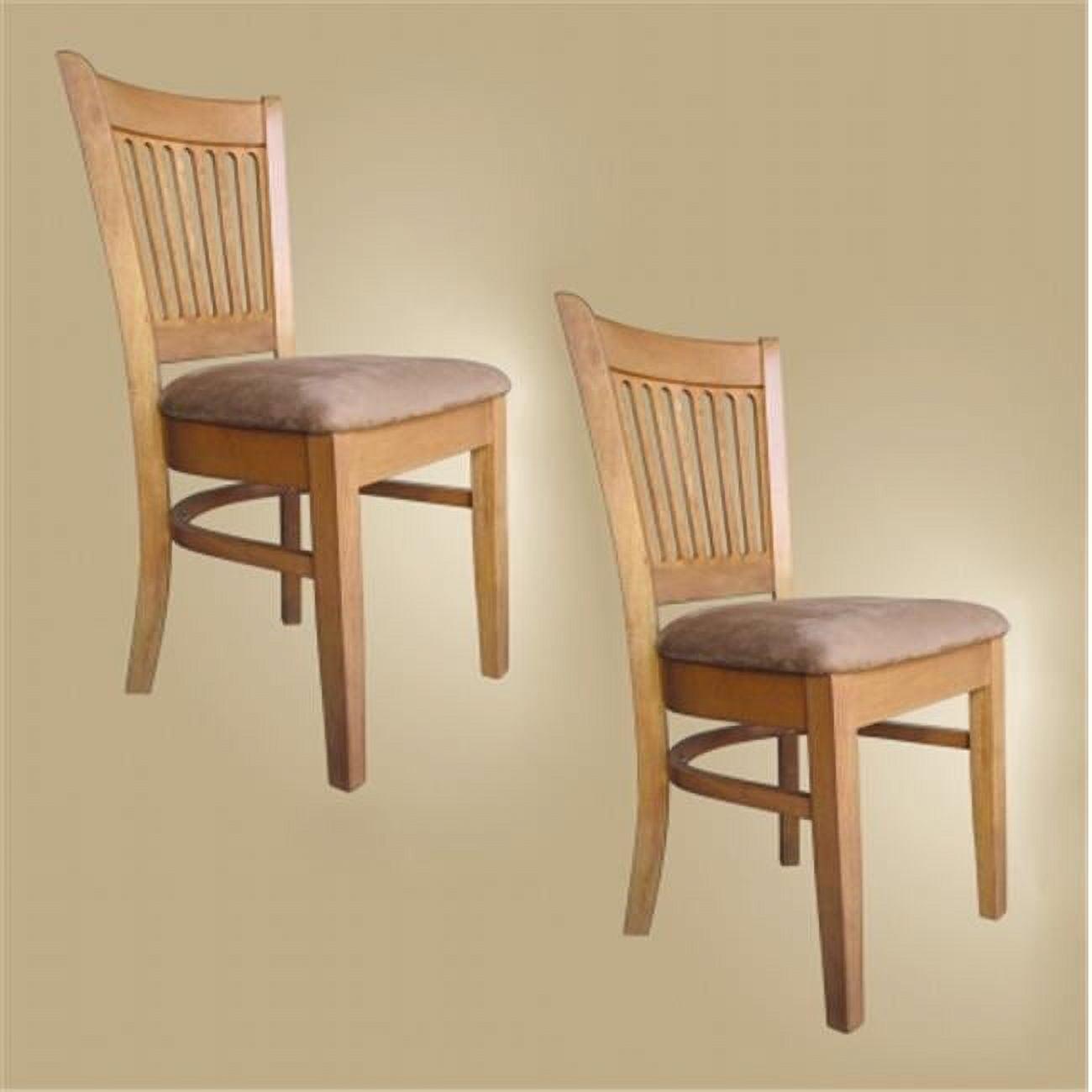 East West VC-OAK-C Vancouver Chair with Microfiber upholstered Seat, Oak - Pack of 2