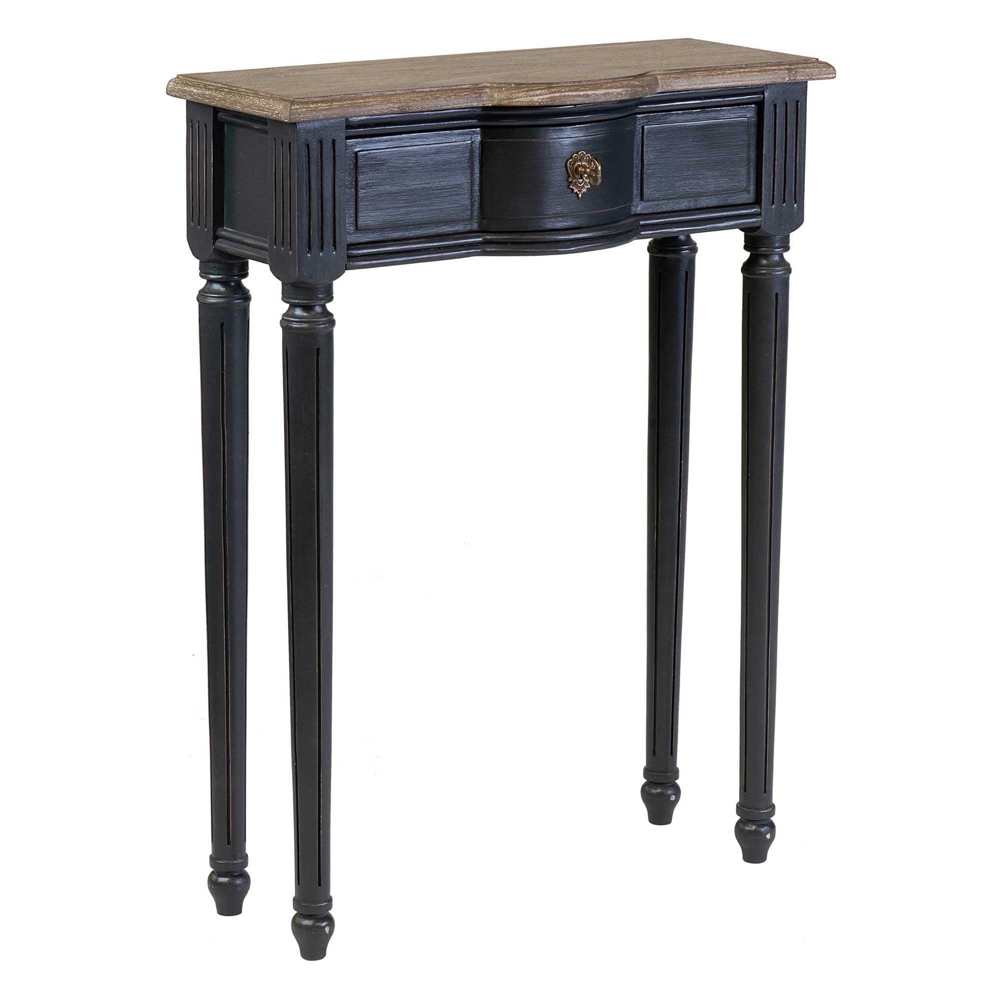 East at Main Lydia Console Table Black: 24" Entryway Table, Narrow, Nautical Style, Wood Frame