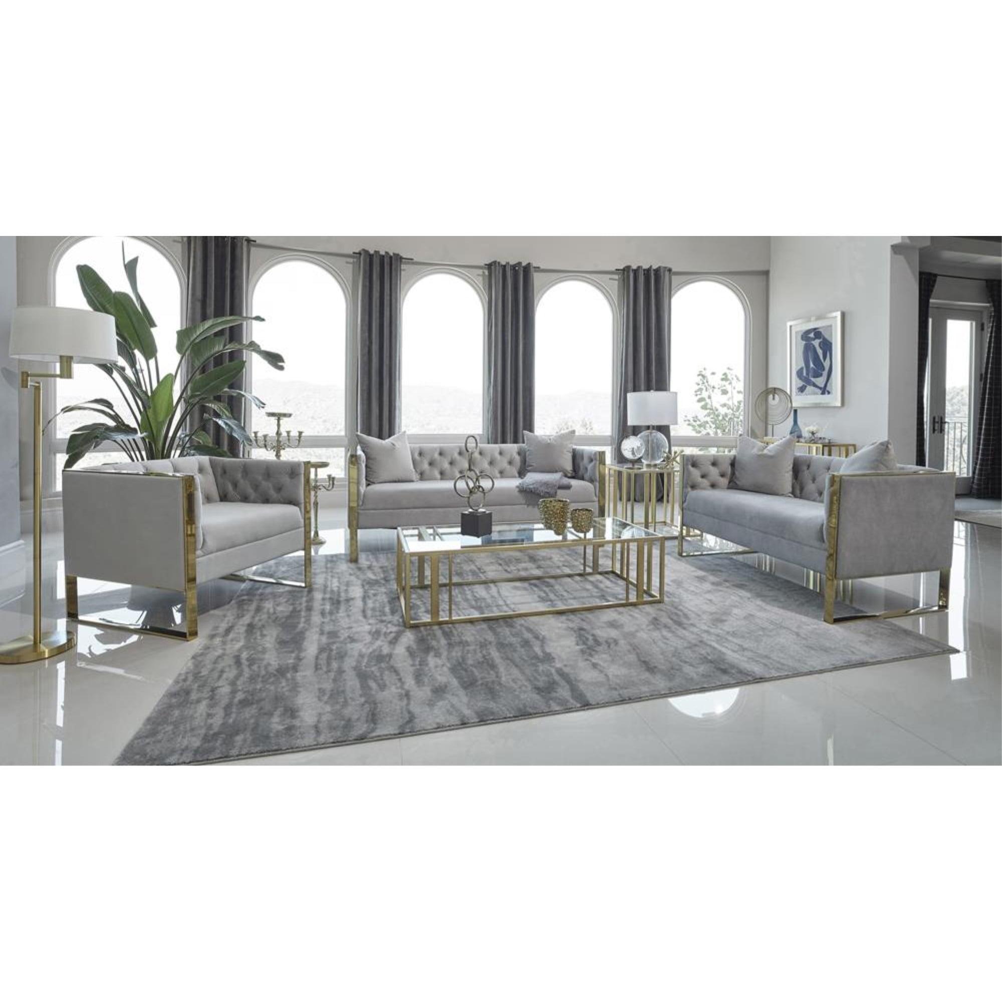Coaster Company Eastbrook Sofa Set 2 Piece Glam Wood Glamorous and stylish Best for Living Room Gray